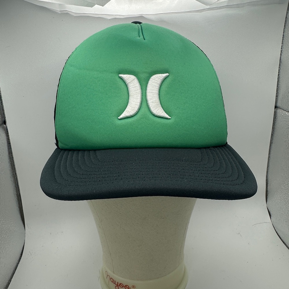 Hurley Trucker Hat Green Black Adjustable‎ Snapback Cap Surf Skater Mens
